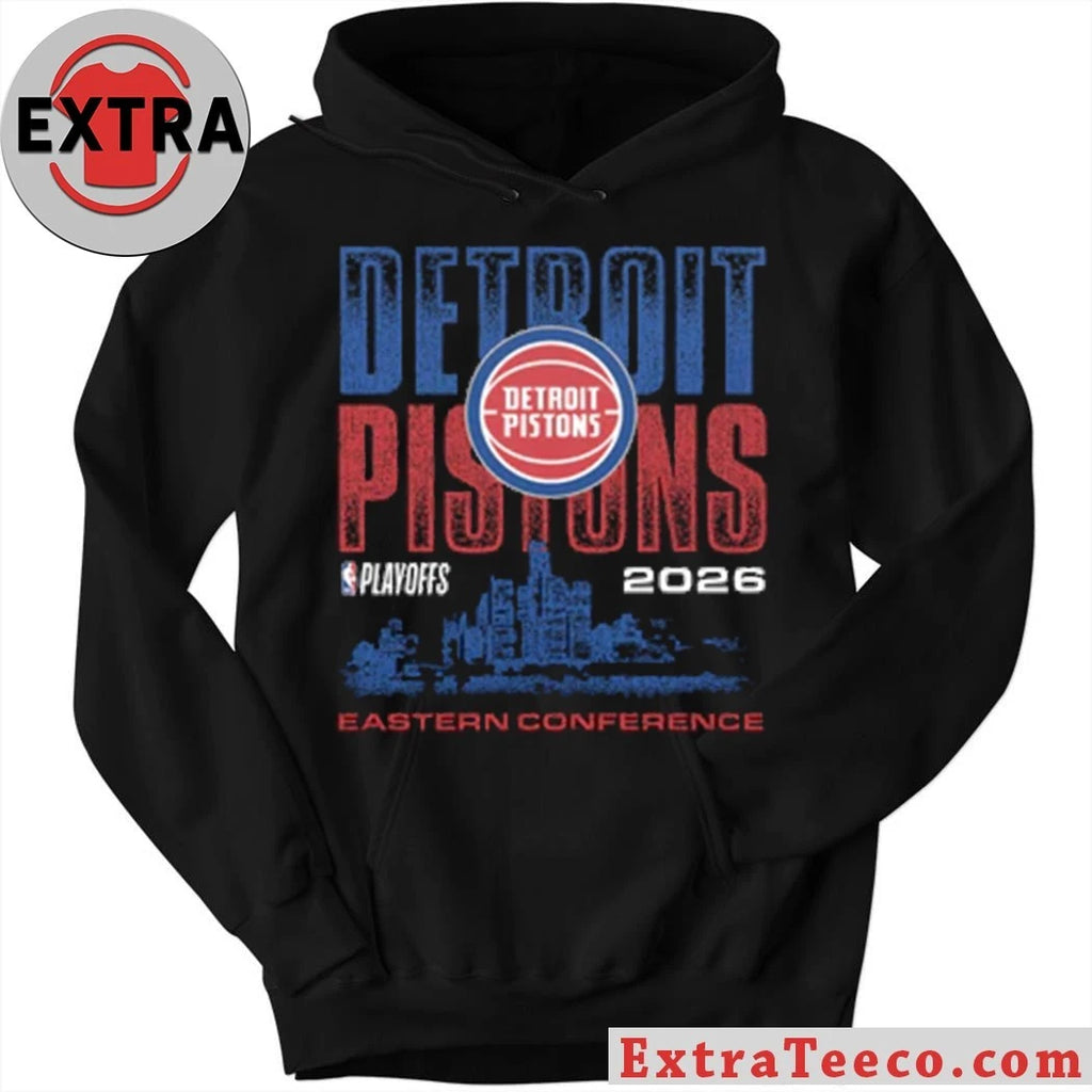 Detroit Pistons Playoffs ’26 Eastern Conference Skyline Logo 2026 T-Shirt