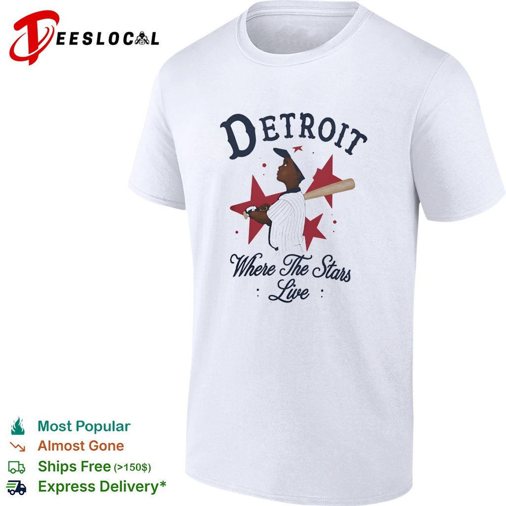 Detroit baseball player where the stars live shirt
