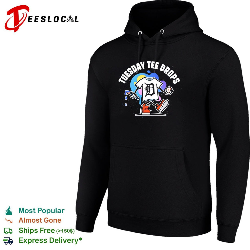 Detroit tee mascot walking Tuesday tee drops shirt