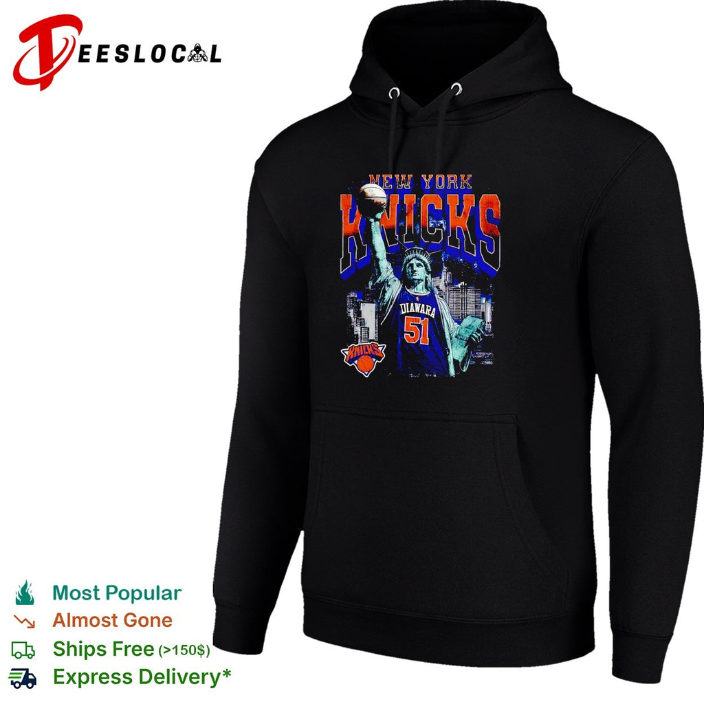 Diawara 51 New York Knicks Statue of Liberty skyline basketball shirt