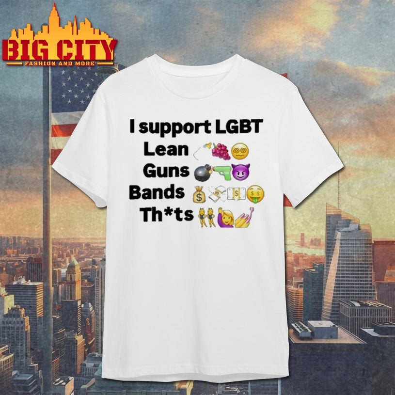 Die Finessing I Support Lgbt Lean Guns Bands Shirt