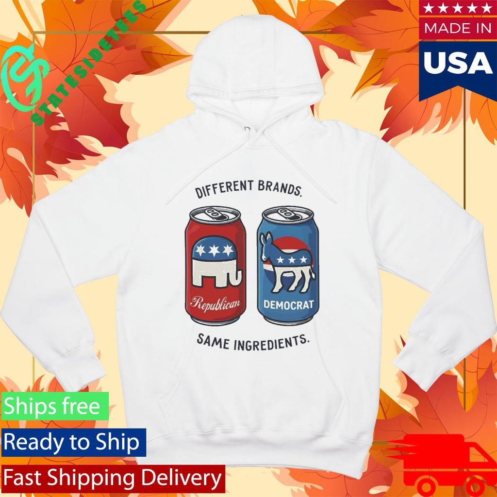Different Brands Same Ingredients Bold Political Satire Shirt