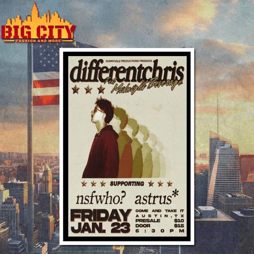 Differentchris Austin, TX January 23 2026 Concert Poster Shirt