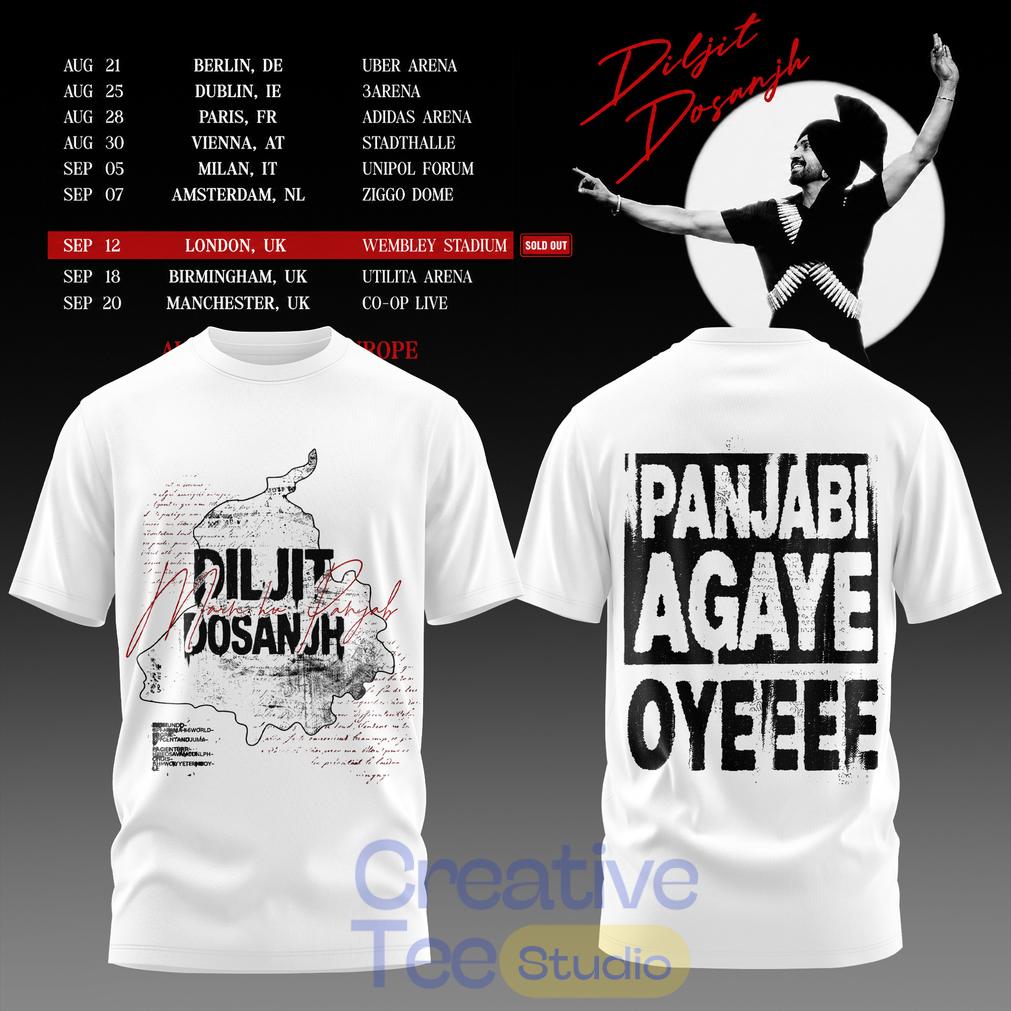 Diljit Dosanjh’s Aura World Tour 2026 White Edition Tee