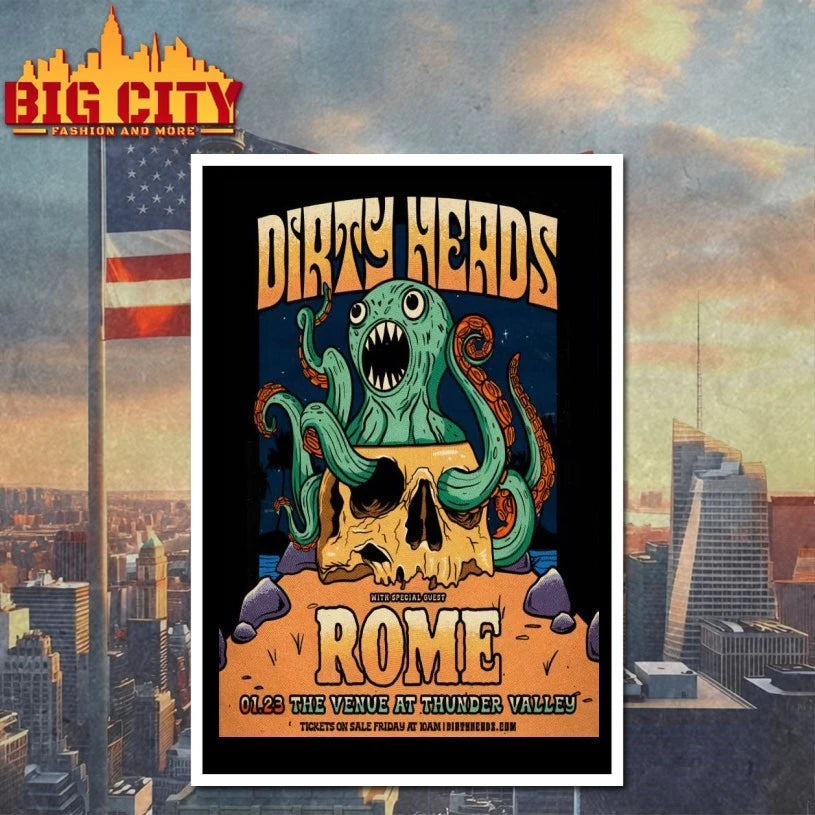 Dirty Heads 1.23.2026 Venue at Thunder Valley Casino Resort in Lincoln CA Poster Shirt