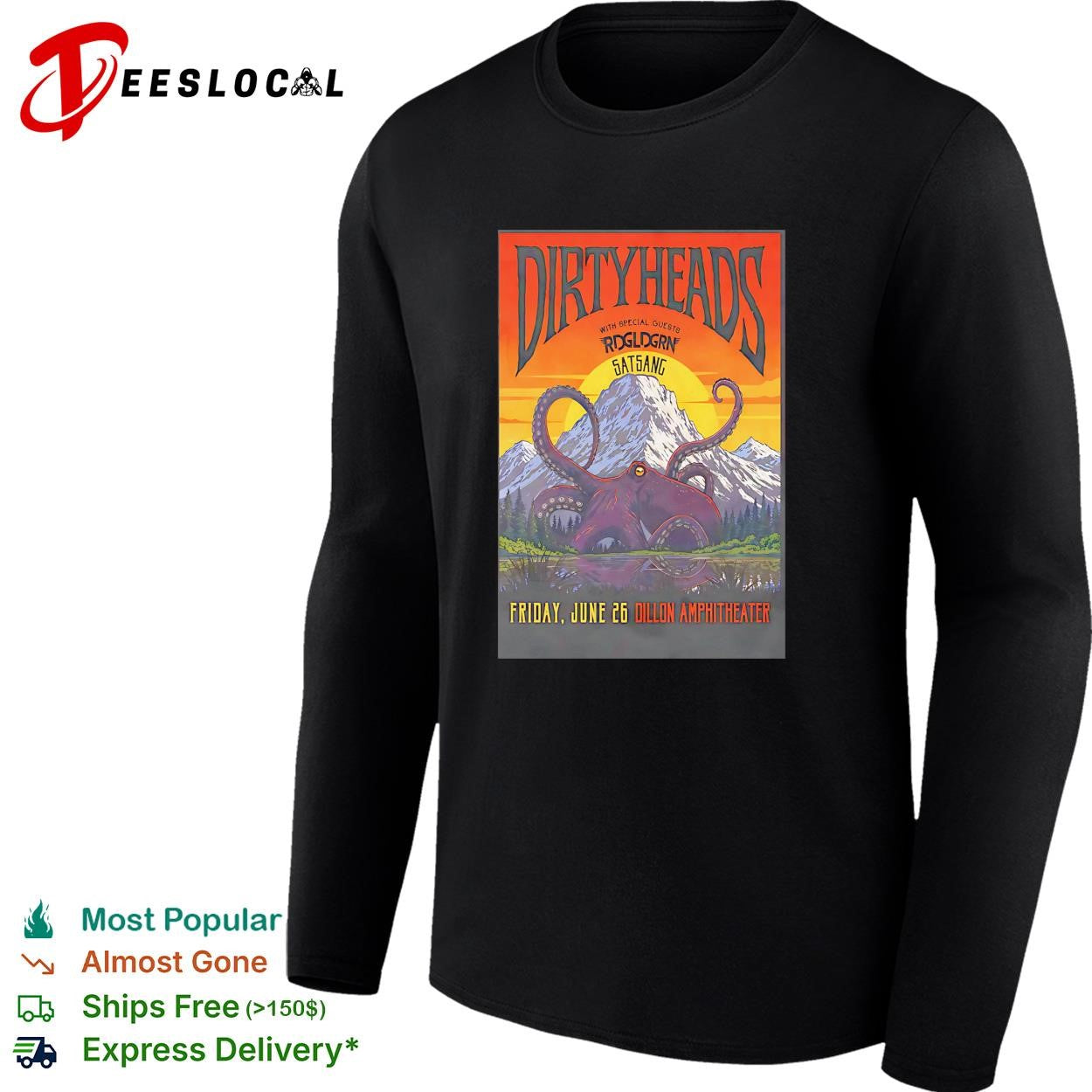 Dirty Heads octopus mountain Dillon Amphitheater June 26 poster shirt