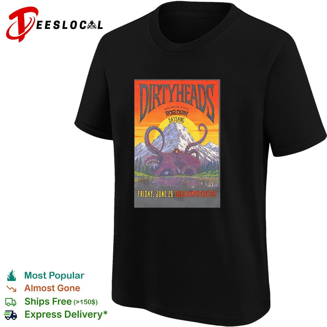 Dirty Heads octopus mountain Dillon Amphitheater June 26 poster shirt
