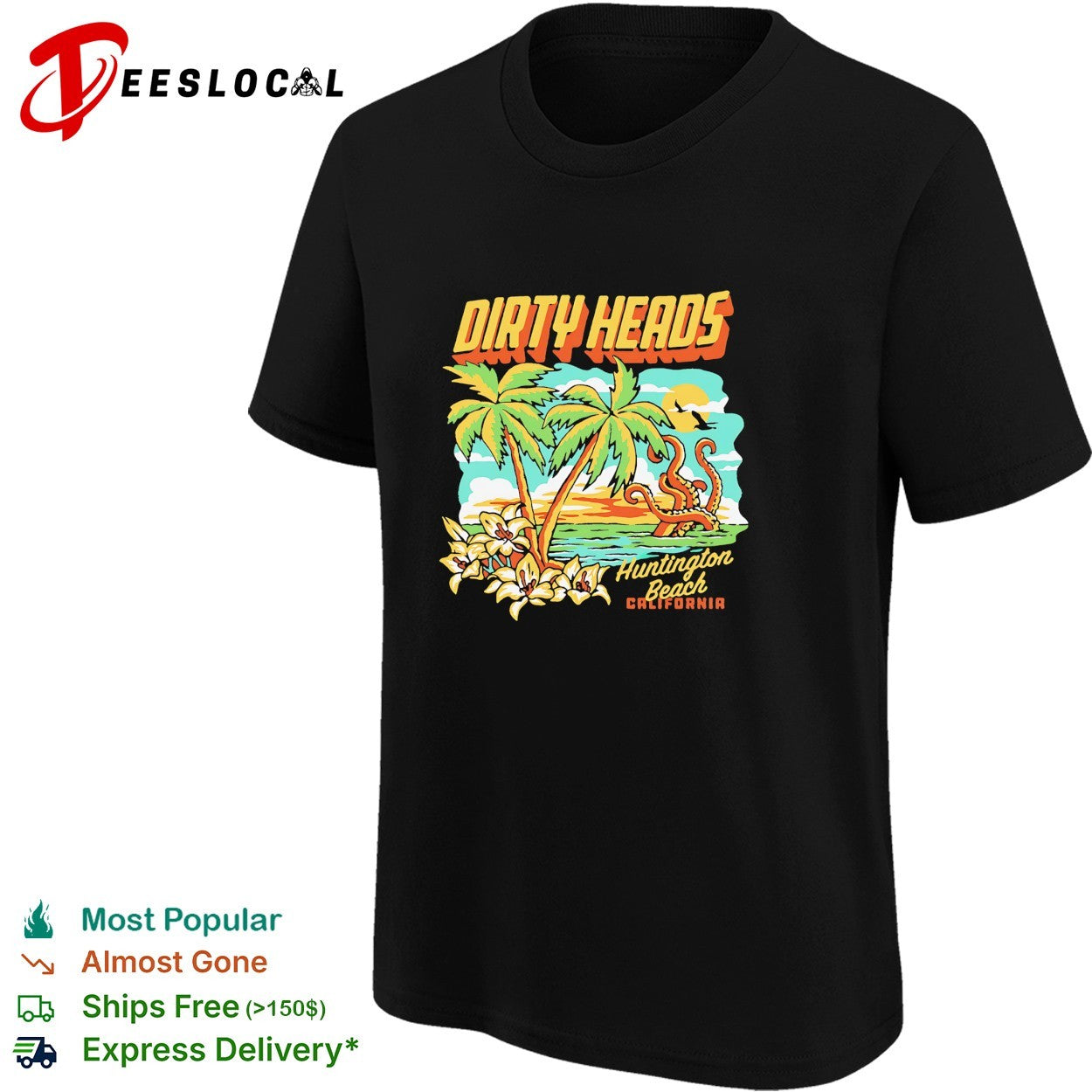 Dirty heads Huntington Beach California palm tree shirt