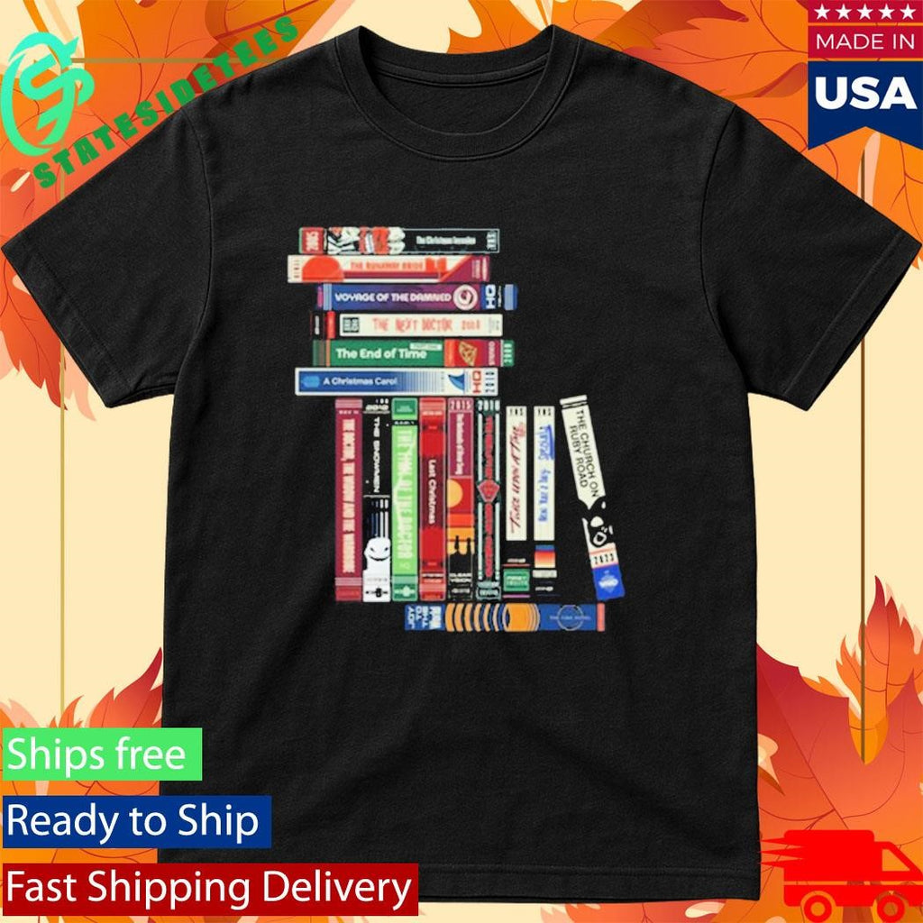 Doctor Who Crewneck Sweatshirt Festive VHS Collection Shirt