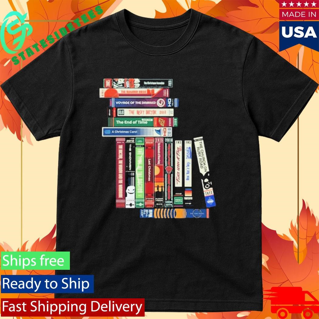Doctor Who Crewneck Sweatshirt Festive VHS Collection Shirt