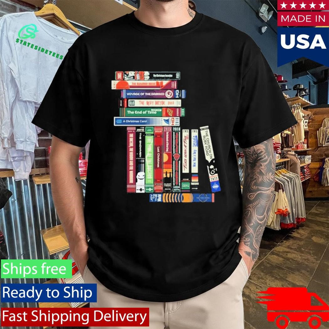 Doctor Who Crewneck Sweatshirt Festive VHS Collection Shirt