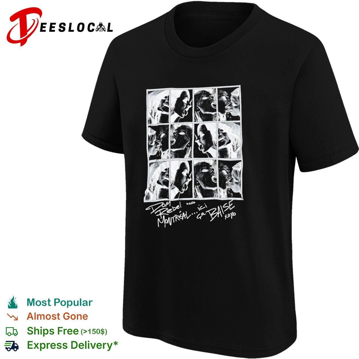 Dom Rebel Montreal ici ça baise xoxo kiss montage aesthetic black and white shirt