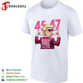 Donald Trump 45 47 bubble gum QR code shirt