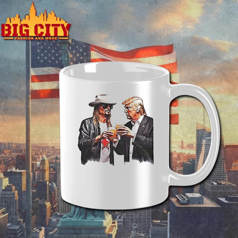 Donald Trump And Kid Rock Drinking Beer Cartoon Shirt
