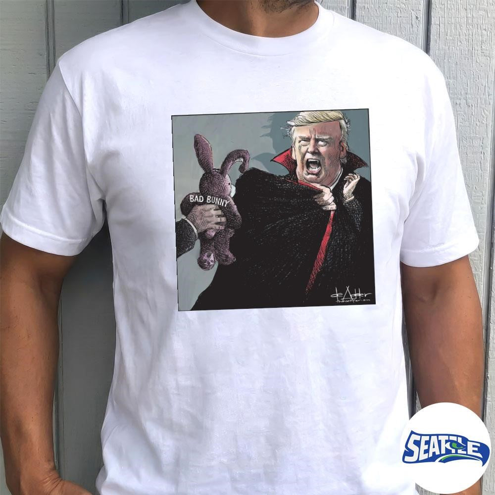 Donald Trump Bad Bunny The Contrarian Michael de Adder Poster shirt