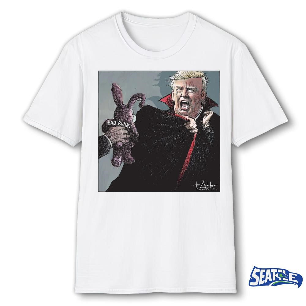 Donald Trump Bad Bunny The Contrarian Michael de Adder Poster shirt