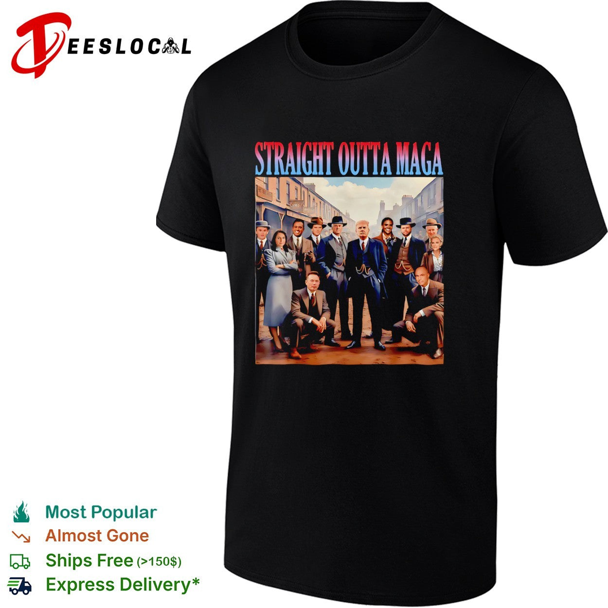 Donald Trump Elon Musk J D Vance Vivek Ramaswamy Straight Outta MAGA Parody shirt