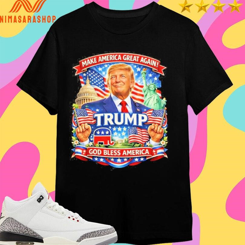 Donald Trump Maga Patriotic Make America Great Again God Bless America Republican Shirts