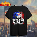 Donald Trump middle finger Quiet Piggy Epstein Files American flag political shirt