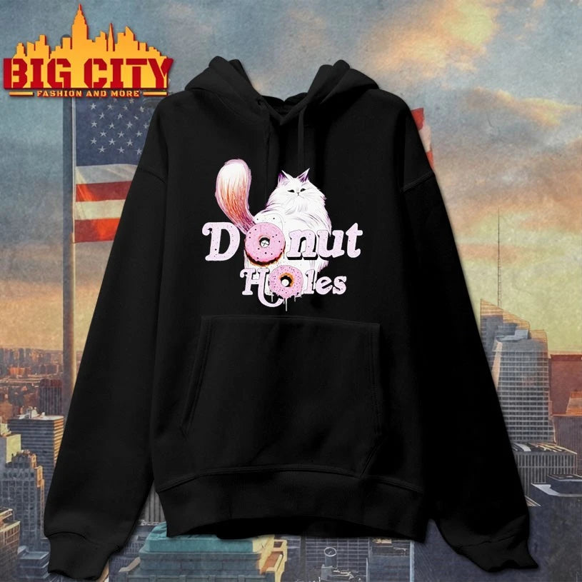 Donut Holes White cat shirt