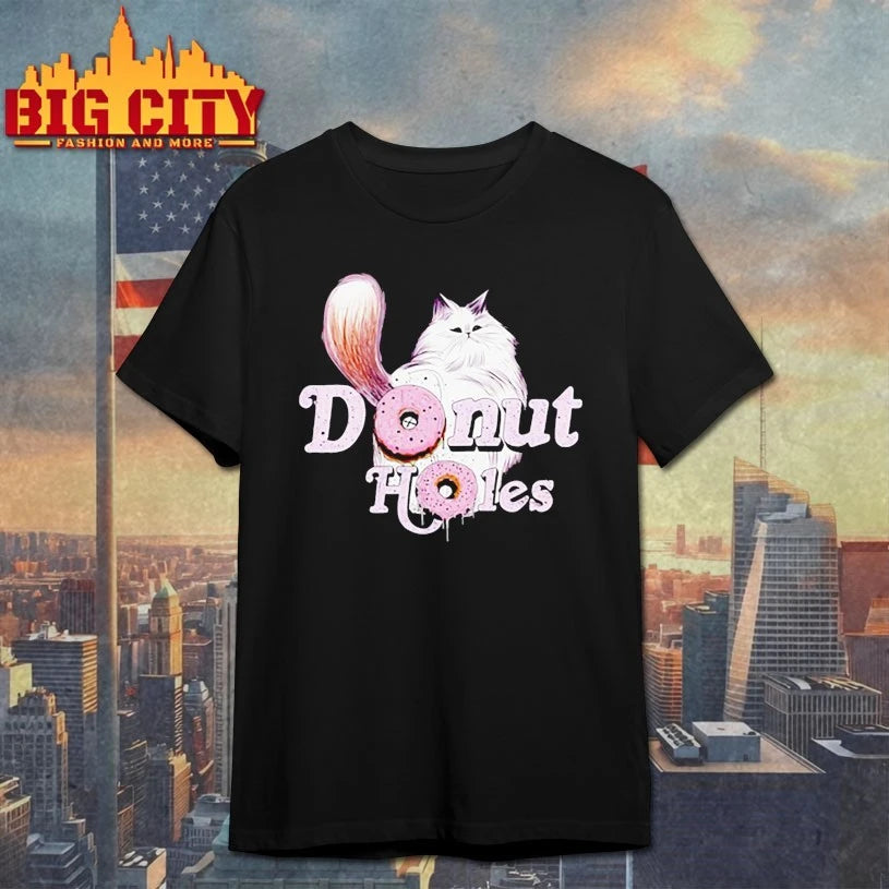 Donut Holes White cat shirt