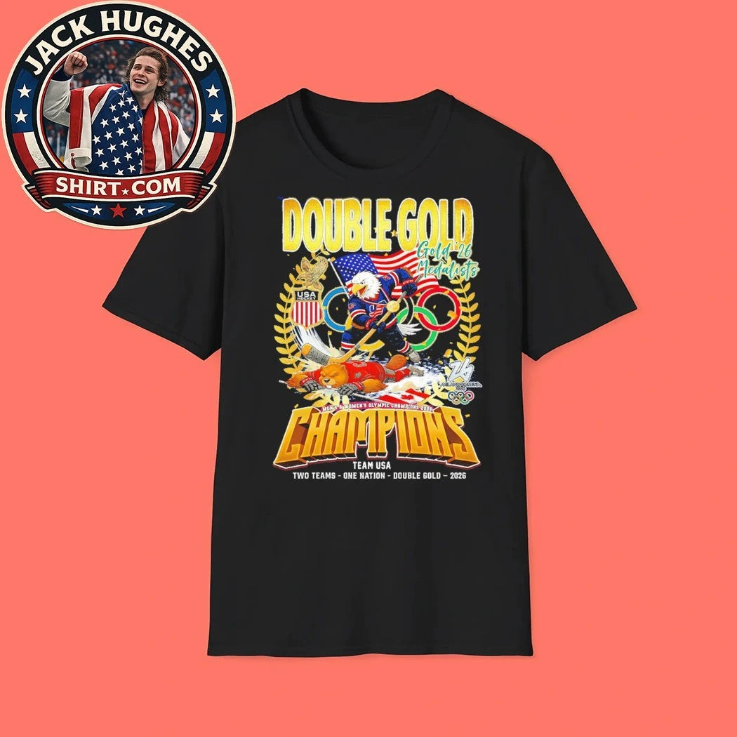 Double Gold 2026 Medalists Champions Team Usa Two Team One Nation Logo Shirt