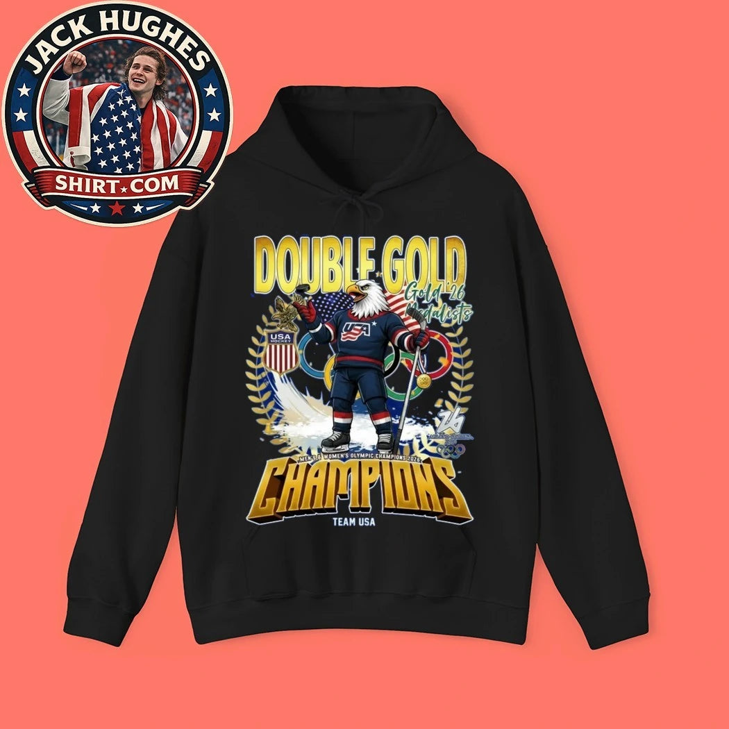 Double Gold Champions Team USA Hockey 2026 Olympic Gold Medals Trending Shirt