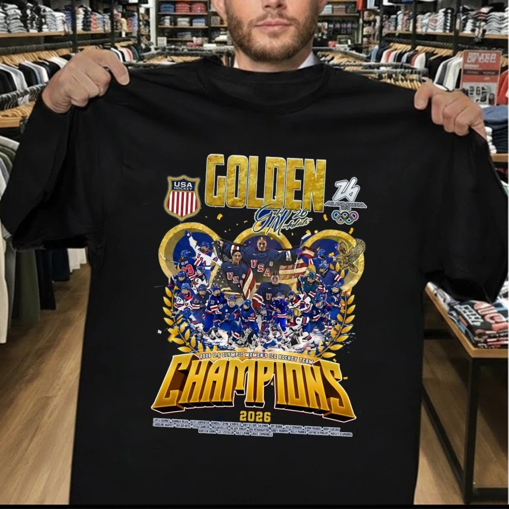 Double Gold Medalists 2026 Us Olympic Women’s Ice Hockey Team Champions Shirt