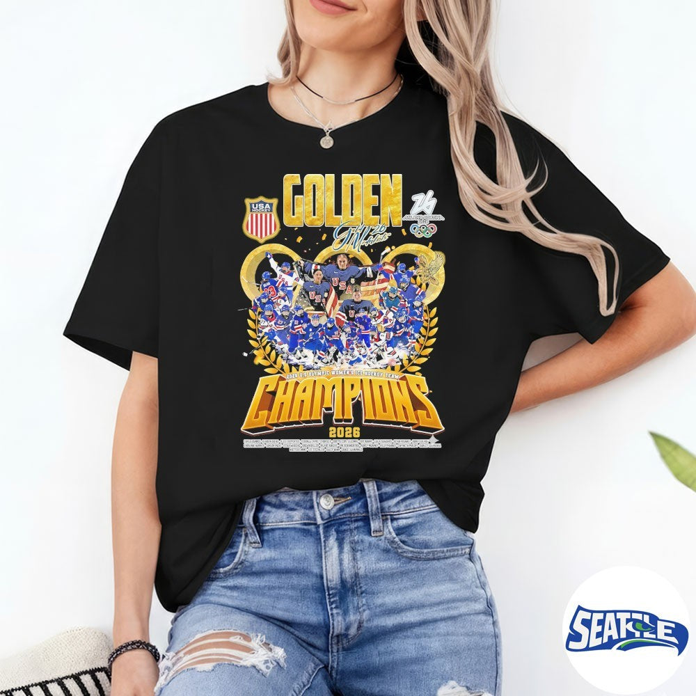 Double Gold Medalists US Milano Cortina 2026 Olympics Women’s Ice Hockey Team Champions shirt