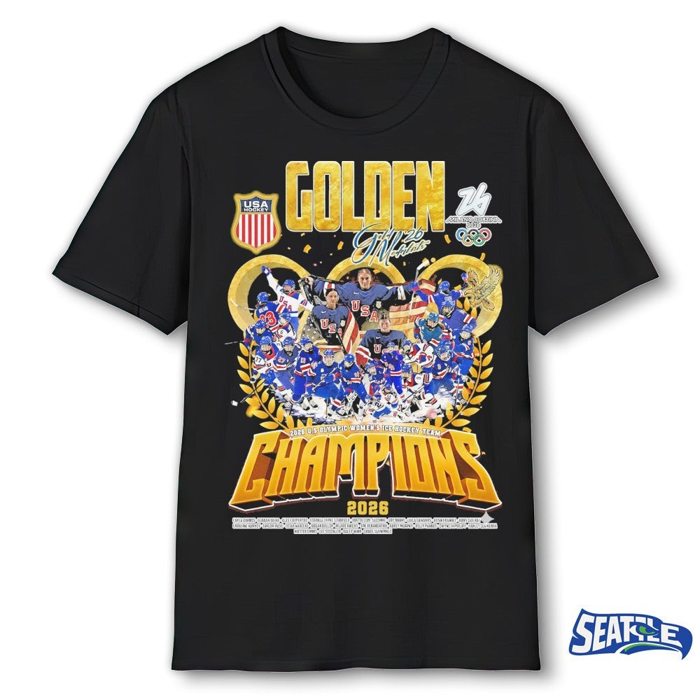 Double Gold Medalists US Milano Cortina 2026 Olympics Women’s Ice Hockey Team Champions shirt