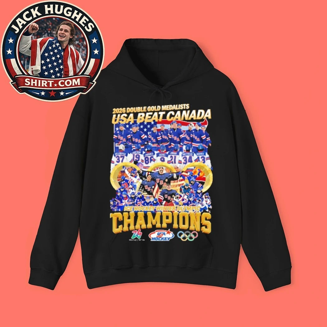 Double Gold Medalists USA Beat Canada 2026 ICE Hockey Winter Olympic Champions Trending Shirt