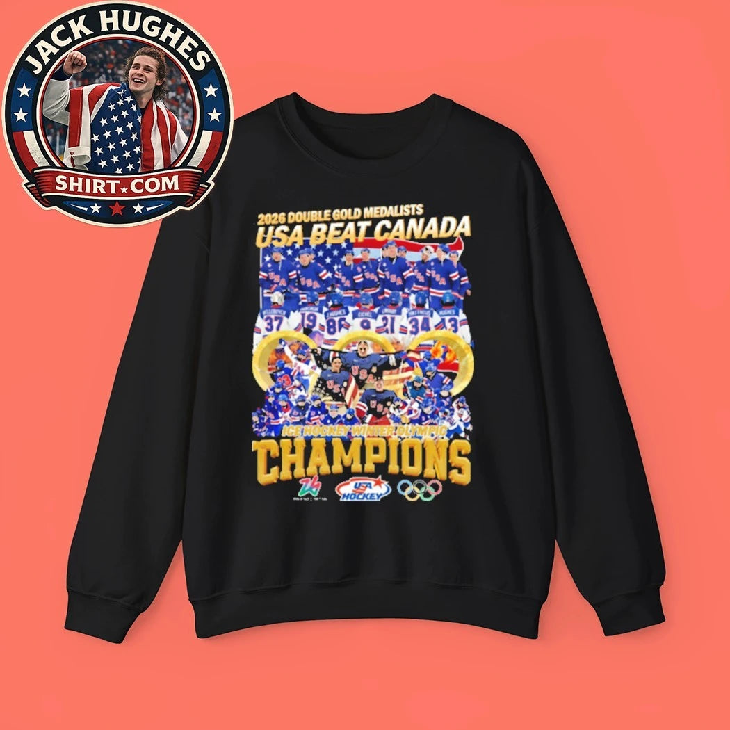 Double Gold Medalists USA Beat Canada 2026 ICE Hockey Winter Olympic Champions Trending Shirt