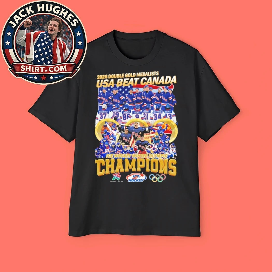 Double Gold Medalists USA Beat Canada 2026 ICE Hockey Winter Olympic Champions Trending Shirt