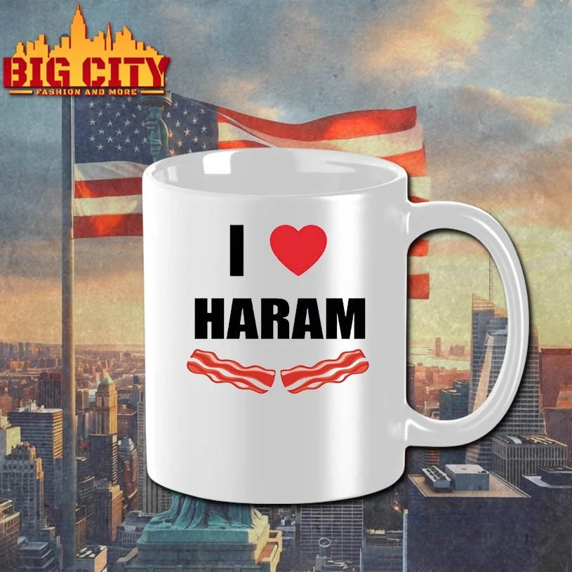 Dr Gumnaam Wearing I love haram bacon shirt