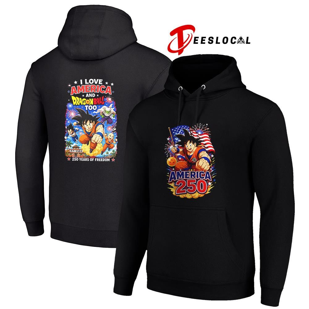 Dragon Ball I love America 250 years of freedom graphic shirt