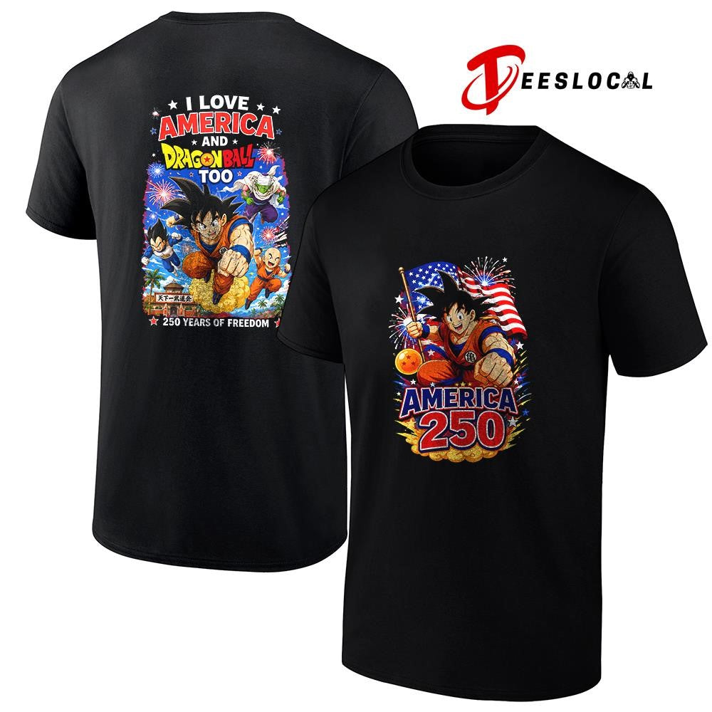 Dragon Ball I love America 250 years of freedom graphic shirt