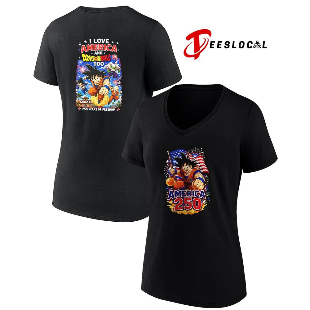 Dragon Ball I love America 250 years of freedom graphic shirt