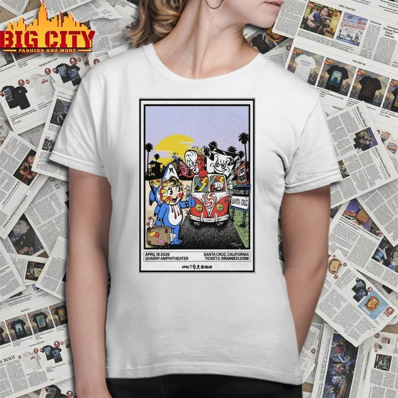 Drain Santa Cruz California Fall Tour 2025 Poster shirt