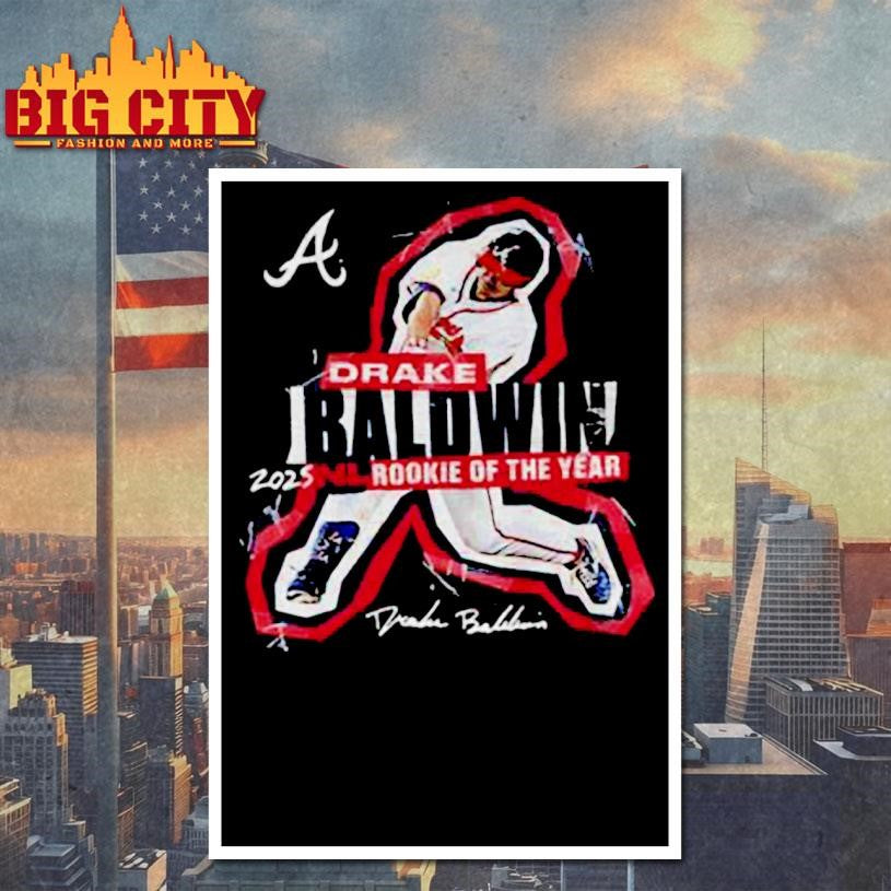 Drake Baldwin Atlanta Braves MLB 2025 National League Rookie of the Year signature shirt