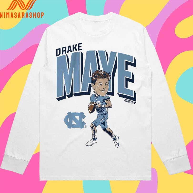 Drake Maye Pro Caricature North Carolina Tar Heels Football Shirts