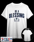 Drake Maye wearing be a blessing cross shirt