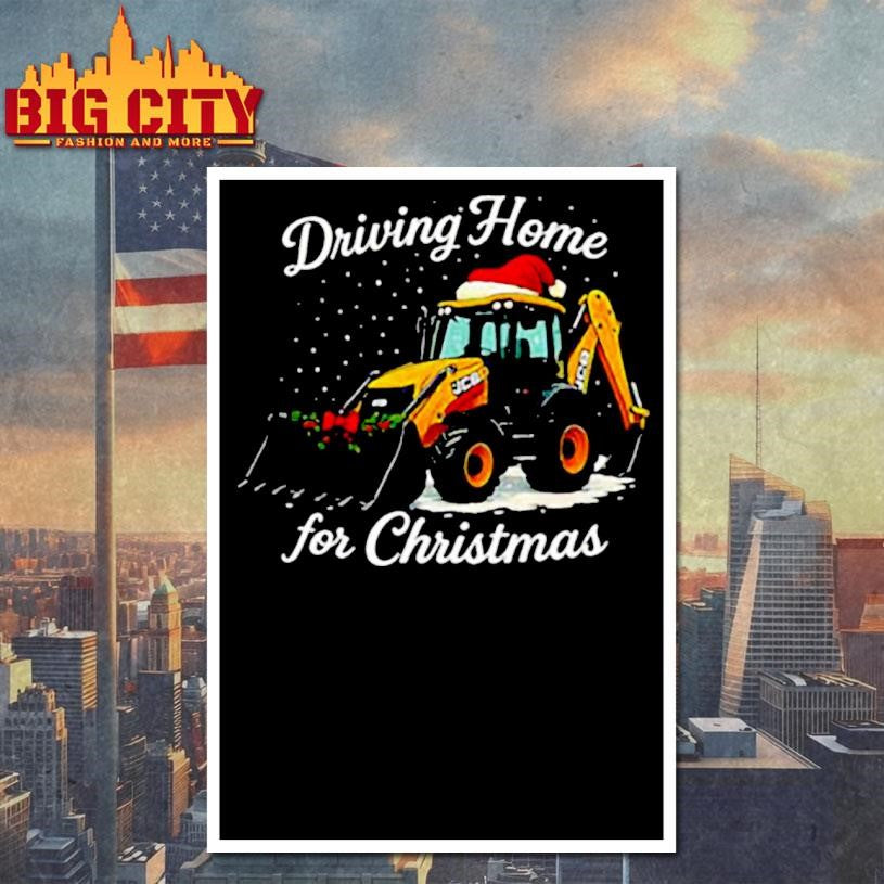 Driving home for Christmas JCB excavator-loader shirt