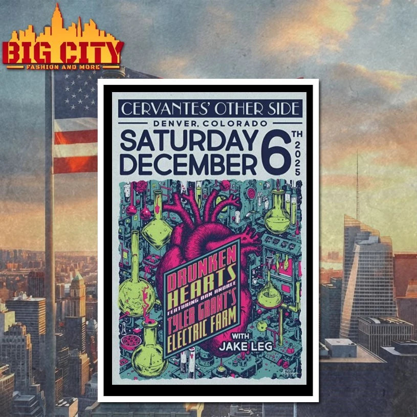 Drunken Hearts 12-6-2025 Cervantes’ Other Side In Denver CO Poster shirt