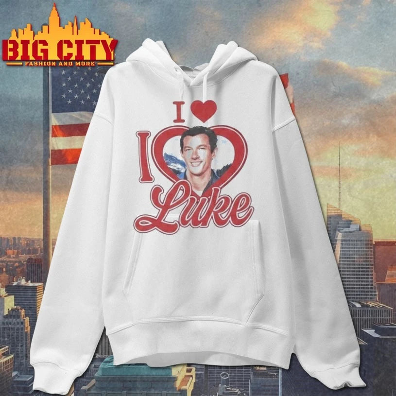 Dua Lipa Callum Turner I Heart Luke shirt