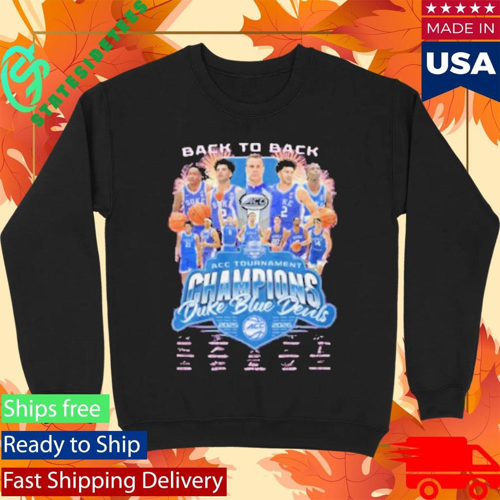 Duke Basketball Back to Back ACC Tournament Champions 2025 2026 Pink Shirt