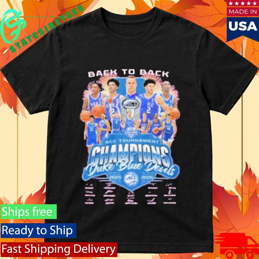Duke Basketball Back to Back ACC Tournament Champions 2025 2026 Pink Shirt