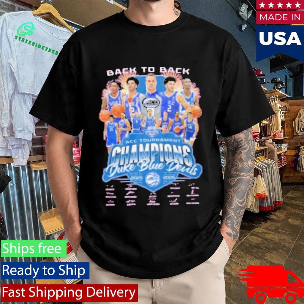 Duke Basketball Back to Back ACC Tournament Champions 2025 2026 Pink Shirt