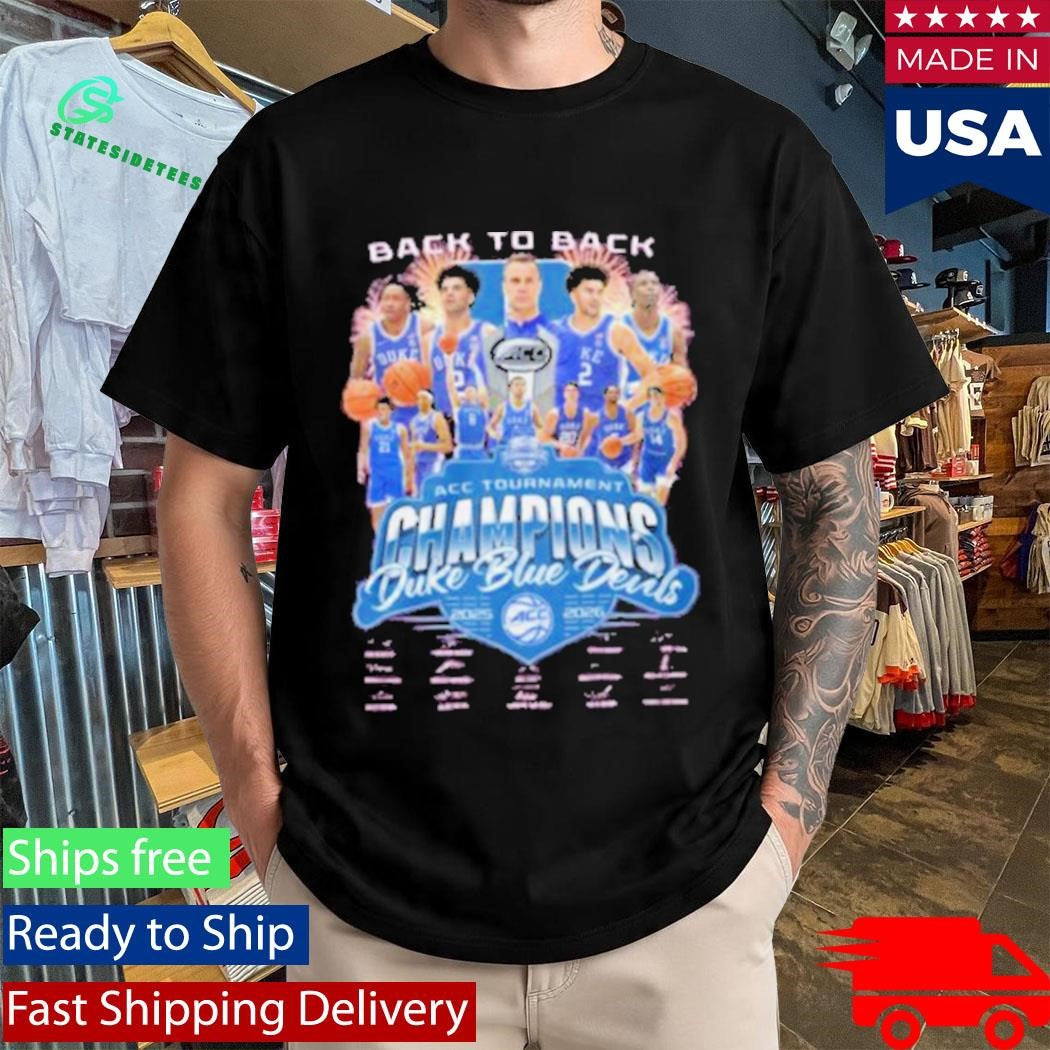 Duke Basketball Back to Back ACC Tournament Champions 2025 2026 Pink Shirt