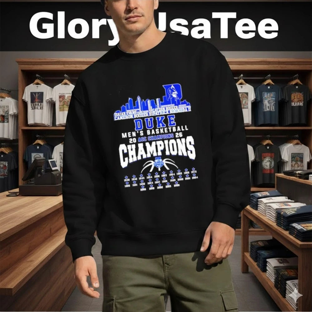 Duke Men’s Basketball 2026 ACC Champions 25 Time city skyline Shirt