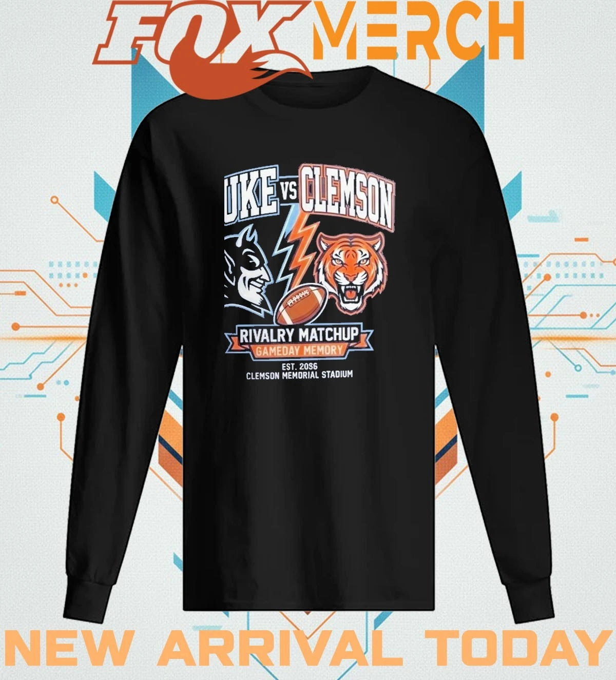 Duke vs Clemson Rivalry matchup gameday memory est 2026 Clemson Memorial Stadium t-shirt